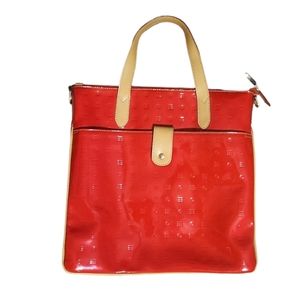 Arcadia Patent Leather Crossbody Bag-Red